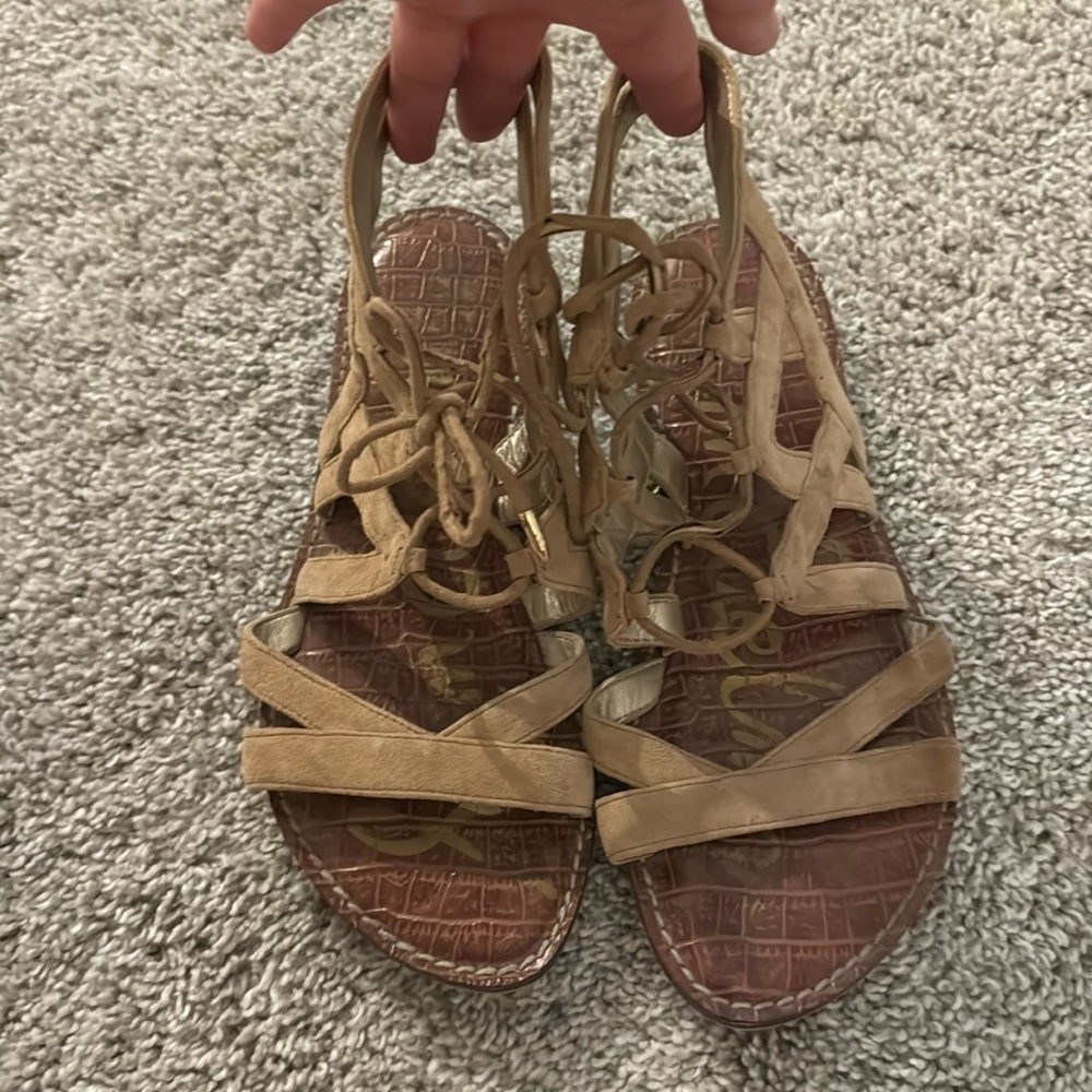 Sam Edelman gladiator sandals. Size 6. Tan suede